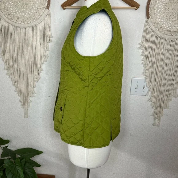 J Jill green quilted detail vest petite medium - Picture 2 of 5